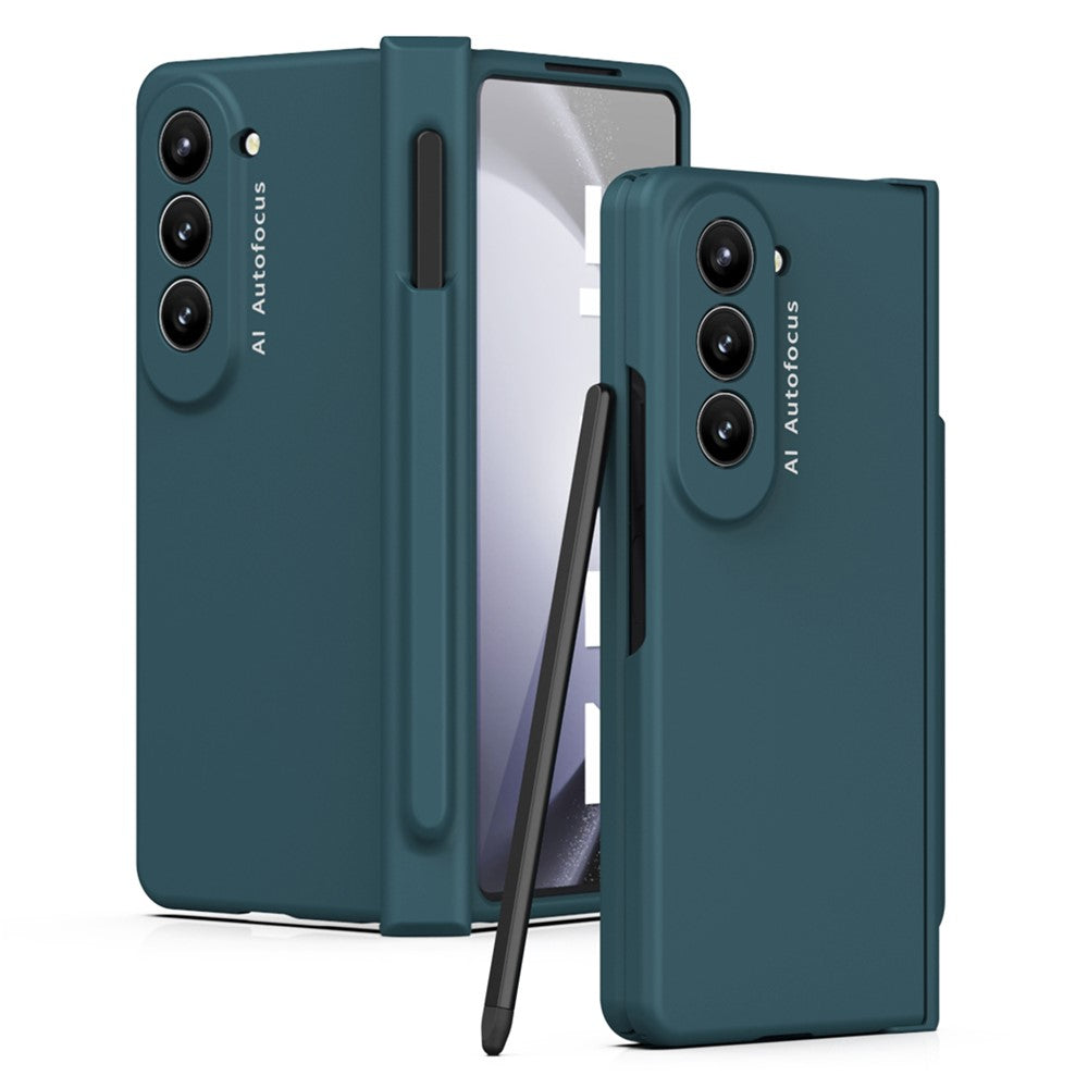 For Samsung Galaxy Z Fold5 5G PC Phone Case Anti-drop Cover with Tempered Glass Screen Film and Stylus