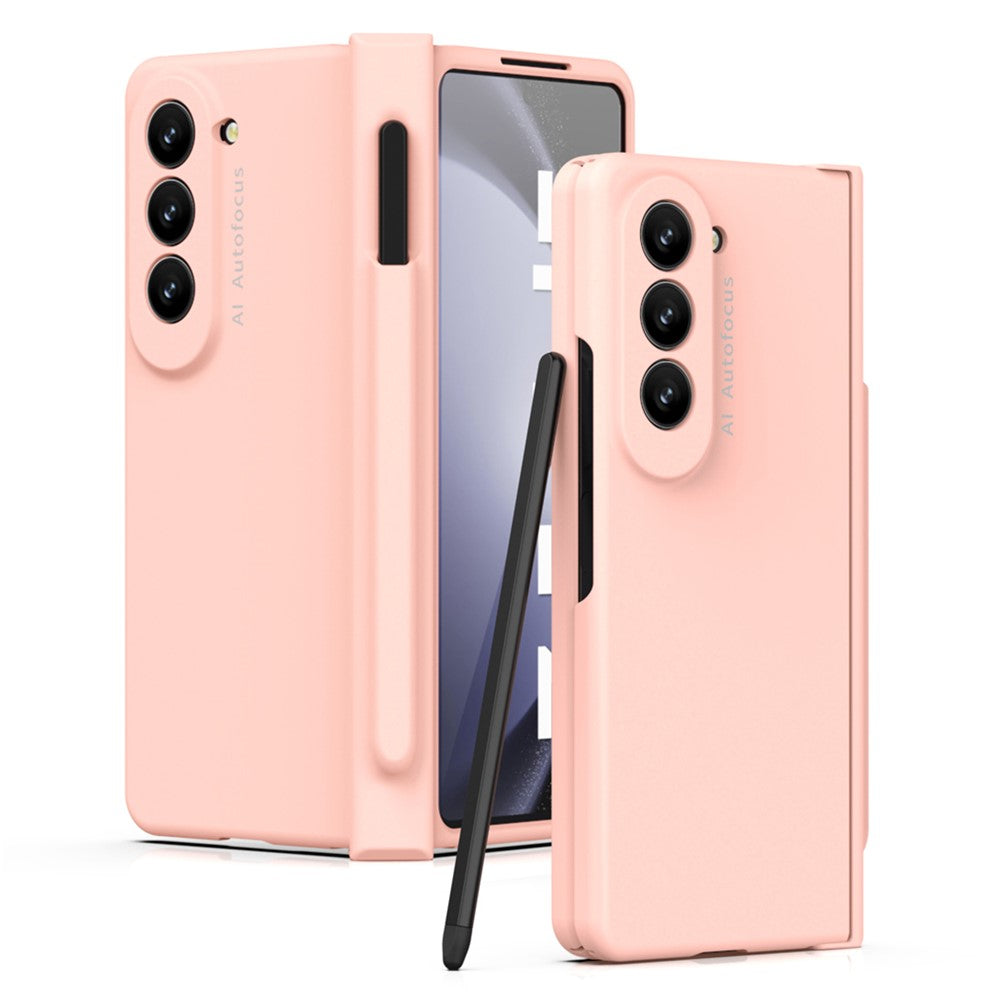 For Samsung Galaxy Z Fold5 5G PC Phone Case Anti-drop Cover with Tempered Glass Screen Film and Stylus