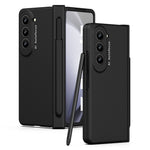 For Samsung Galaxy Z Fold5 5G PC Phone Case Anti-drop Cover with Tempered Glass Screen Film and Stylus