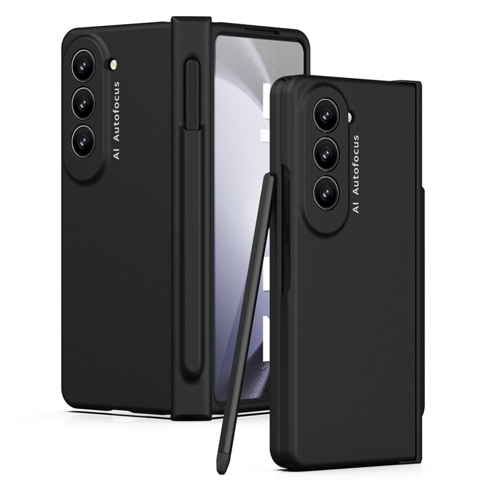 For Samsung Galaxy Z Fold5 5G PC Phone Case Anti-drop Cover with Tempered Glass Screen Film and Stylus