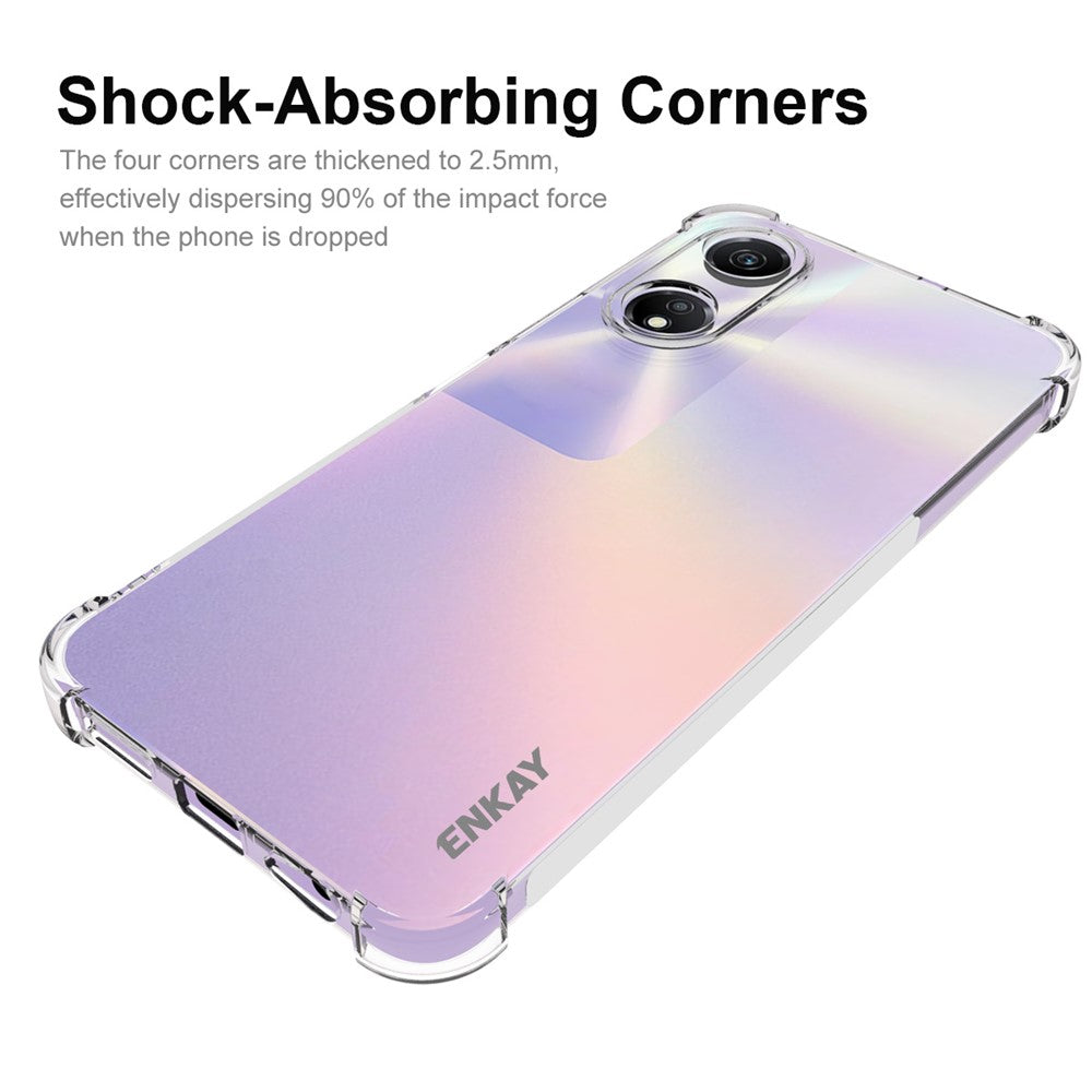 ENKAY HAT PRINCE For Honor Play 40 / 40C 5G Super Clear TPU Mobilskal Halkfritt Randigt mobilfodral Skal