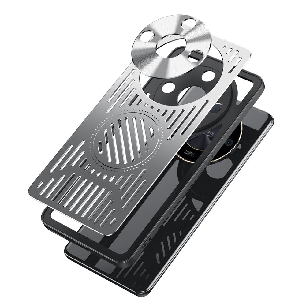 For Honor X50 Hollow Heat Dissipation Phone Back Case TPU+Aluminum Alloy Cover