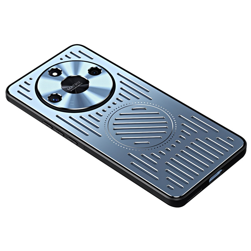 For Honor X50 Hollow Heat Dissipation Phone Back Case TPU+Aluminum Alloy Cover