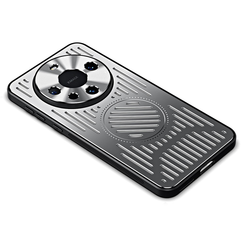 Bagskal til Huawei Mate 60 Pro, hul TPU+aluminiumlegeret mobilskal med varmeafledning