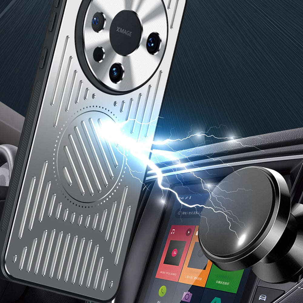 Bagskal til Huawei Mate 60 Pro, hul TPU+aluminiumlegeret mobilskal med varmeafledning