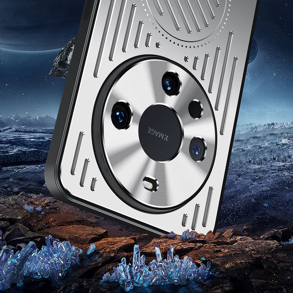 Bagskal til Huawei Mate 60 Pro, hul TPU+aluminiumlegeret mobilskal med varmeafledning