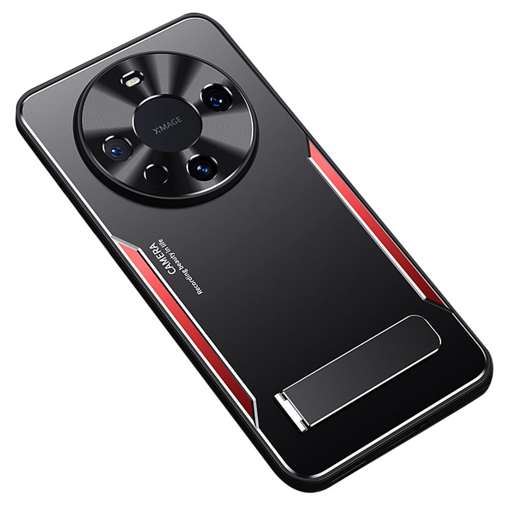 For Huawei Mate 60 Kickstand Phone Case Aluminum Alloy + TPU Shockproof Protective Cover