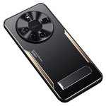 For Huawei Mate 60 Kickstand Phone Case Aluminum Alloy + TPU Shockproof Protective Cover
