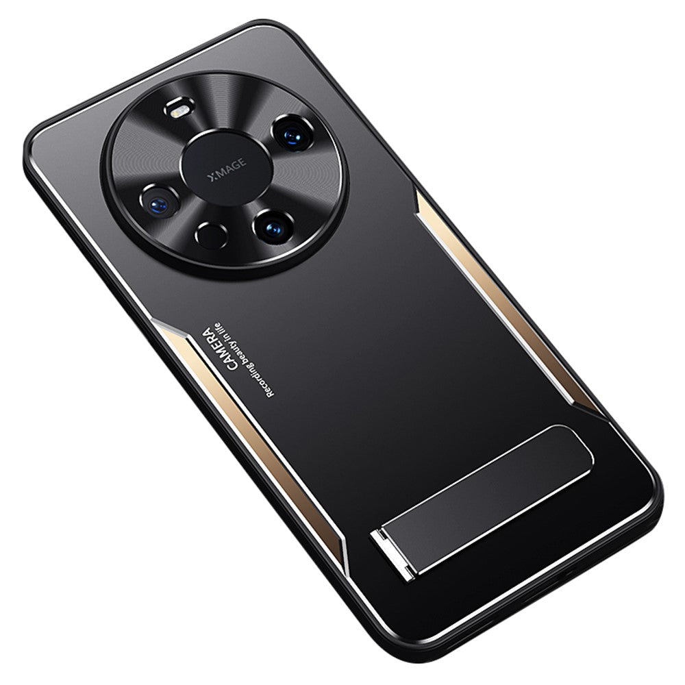 For Huawei Mate 60 Kickstand Phone Case Aluminum Alloy + TPU Shockproof Protective Cover