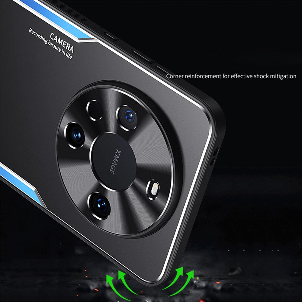 For Huawei Mate 60 Pro Kickstand Phone Case Aluminum Alloy + TPU Drop Proof Protective Cover