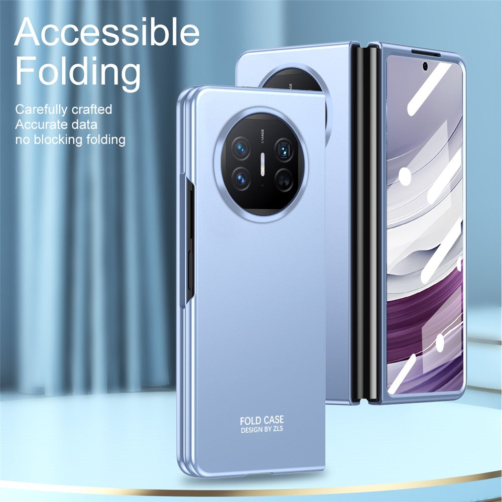 For Huawei Mate X5 Hard PC Phone Drop Protection Case Folding Phone Cover with Tempered Glass Film