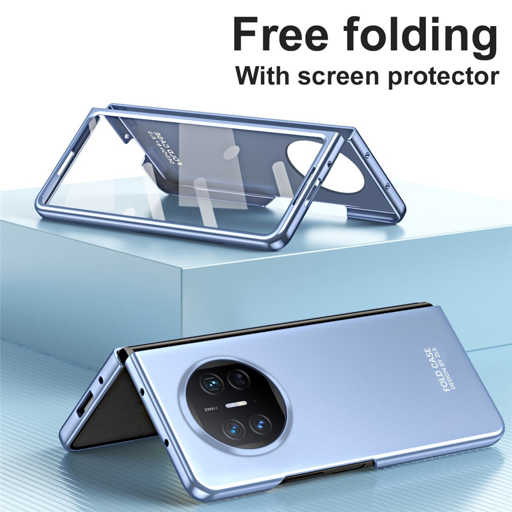 For Huawei Mate X5 Hard PC Phone Drop Protection Case Folding Phone Cover with Tempered Glass Film