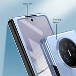 For Huawei Mate X5 Hard PC Phone Drop Protection Case Folding Phone Cover with Tempered Glass Film