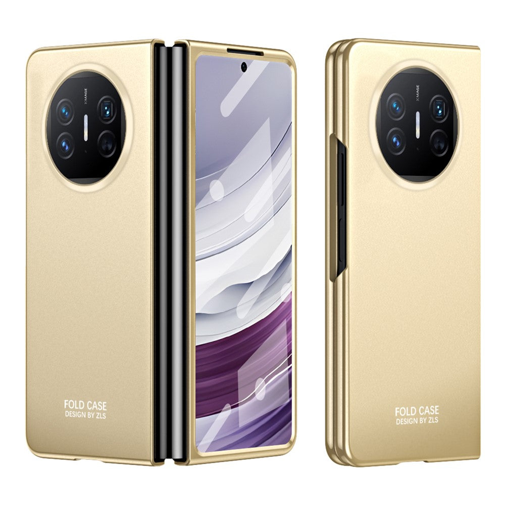 For Huawei Mate X5 Hard PC Phone Drop Protection Case Folding Phone Cover with Tempered Glass Film