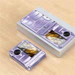 For Oppo Find N3 Flip 5G Electroplating Folding Phone Case Hard PC Phone Cover with Hinge Protection