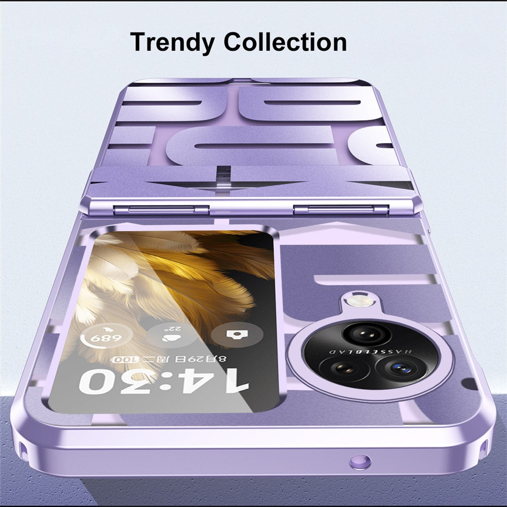 For Oppo Find N3 Flip 5G Electroplating Folding Phone Case Hard PC Phone Cover with Hinge Protection