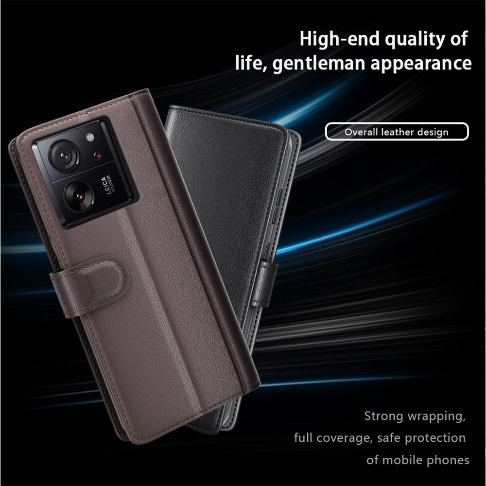 For Xiaomi 13T / 13T Pro / Redmi K60 Ultra Case Genuine Split Leather Phone Cover with Wallet Stand