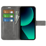 For Xiaomi 13T / 13T Pro Magnetic Closure Cover Wallet Stand PU Leather Case Calf Texture Anti-scratch Phone Shell