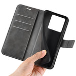 For Xiaomi 13T / 13T Pro Magnetic Closure Cover Wallet Stand PU Leather Case Calf Texture Anti-scratch Phone Shell