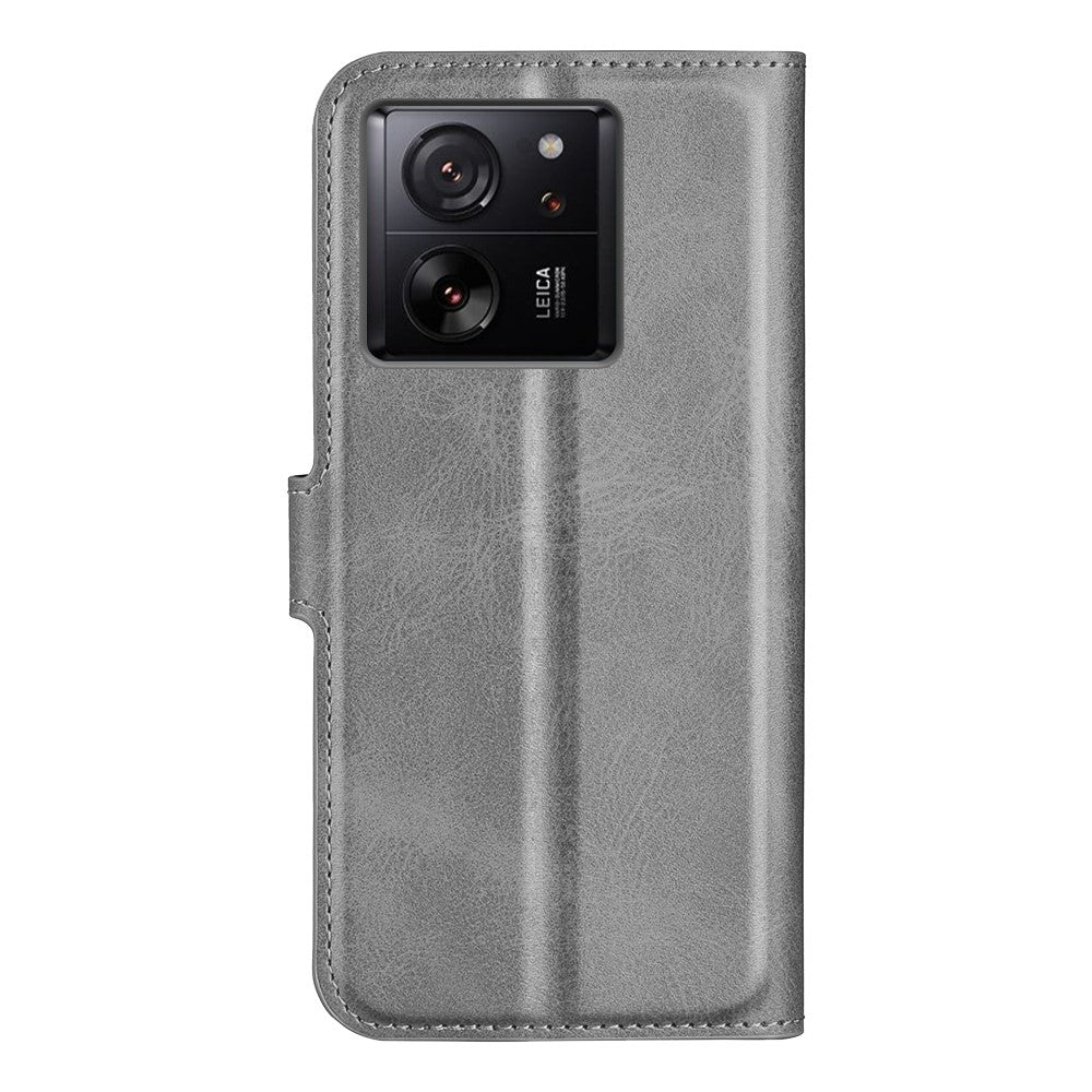 For Xiaomi 13T / 13T Pro Magnetic Closure Cover Wallet Stand PU Leather Case Calf Texture Anti-scratch Phone Shell