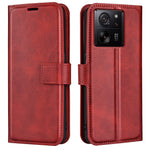 For Xiaomi 13T / 13T Pro Magnetic Closure Cover Wallet Stand PU Leather Case Calf Texture Anti-scratch Phone Shell