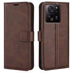 For Xiaomi 13T / 13T Pro Magnetic Closure Cover Wallet Stand PU Leather Case Calf Texture Anti-scratch Phone Shell