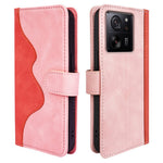 For Xiaomi 13T / 13T Pro Dual-color Splicing Phone Case PU Leather+TPU Wallet Stand Shock-absorbing Cover