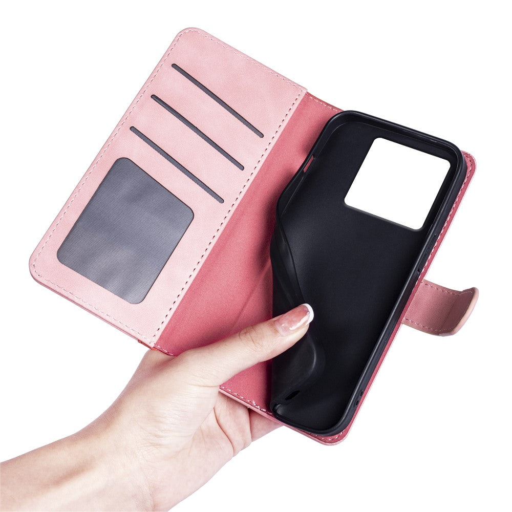 For Xiaomi 13T / 13T Pro Dual-color Splicing Phone Case PU Leather+TPU Wallet Stand Shock-absorbing Cover