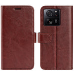 Xiaomi 13T / 13T Pro / Redmi K60 Ultra PU-läder mobilmobilskal Crazy Horse Texture Viewer Stand plånboksfodral