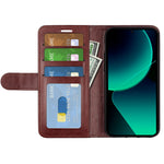 Xiaomi 13T / 13T Pro / Redmi K60 Ultra PU-läder mobilmobilskal Crazy Horse Texture Viewer Stand plånboksfodral