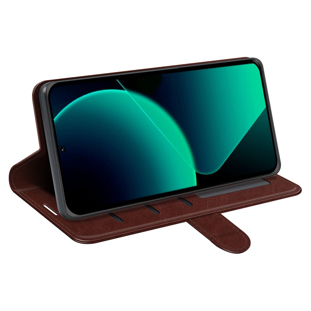 Xiaomi 13T / 13T Pro / Redmi K60 Ultra PU-läder mobilmobilskal Crazy Horse Texture Viewer Stand plånboksfodral