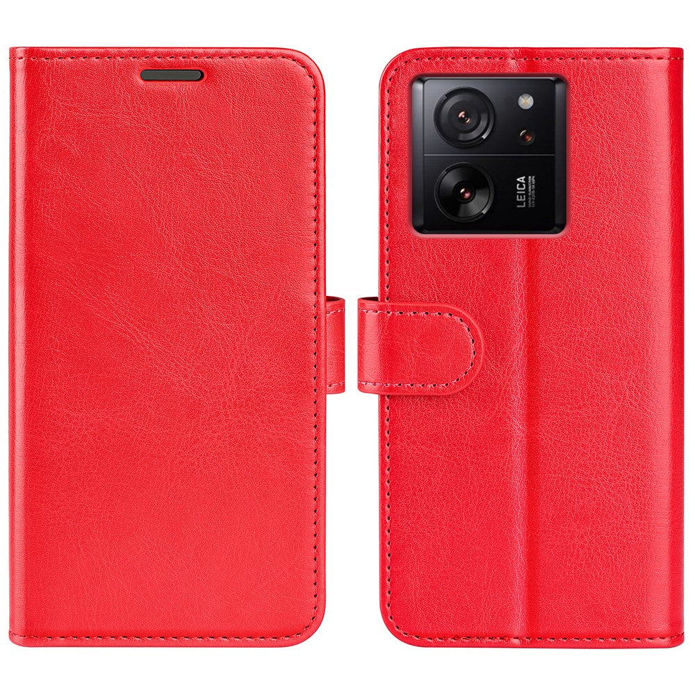 Xiaomi 13T / 13T Pro / Redmi K60 Ultra PU-läder mobilmobilskal Crazy Horse Texture Viewer Stand plånboksfodral