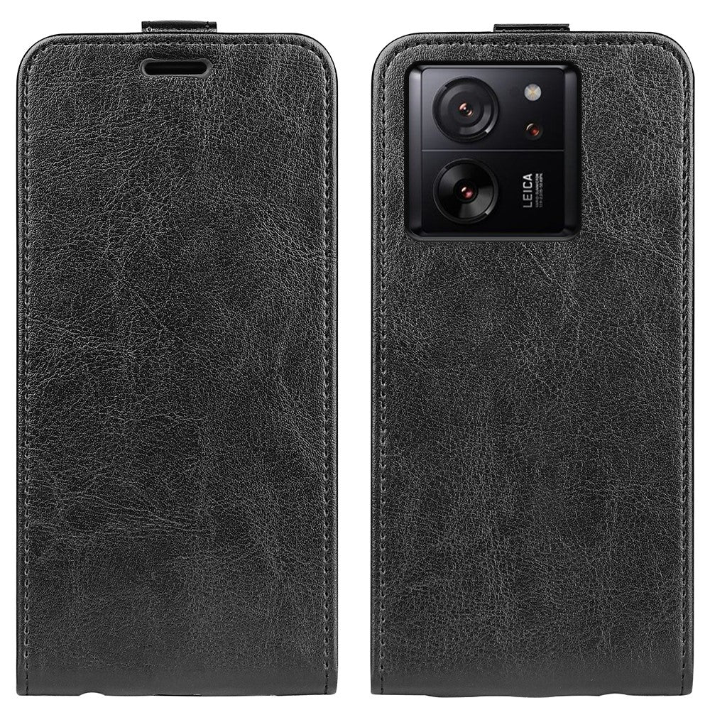 For Xiaomi 13T / 13T Pro / Redmi K60 Ultra Vertical Flip Card Holder Phone Shell Crazy Horse Texture Cover Leather Case