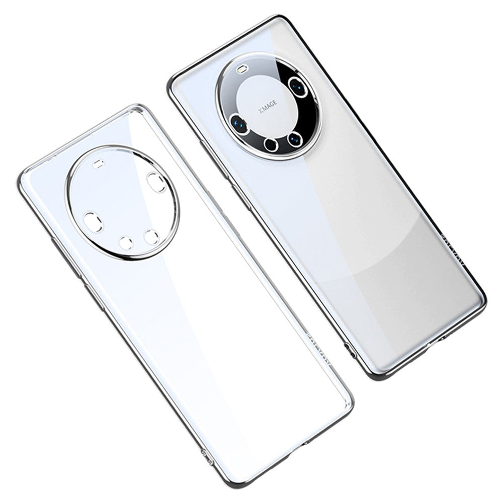 SULADA For Huawei Mate 60 Pro / Mate 60 Pro+ TPU Phone Case Electroplating Straight Edge Clear Back Cover