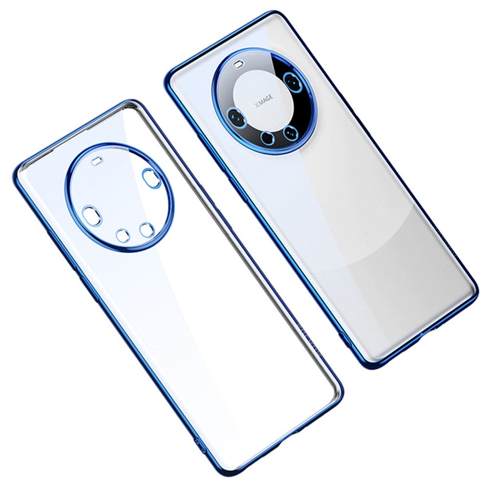 SULADA For Huawei Mate 60 Pro / Mate 60 Pro+ TPU Phone Case Electroplating Straight Edge Clear Back Cover