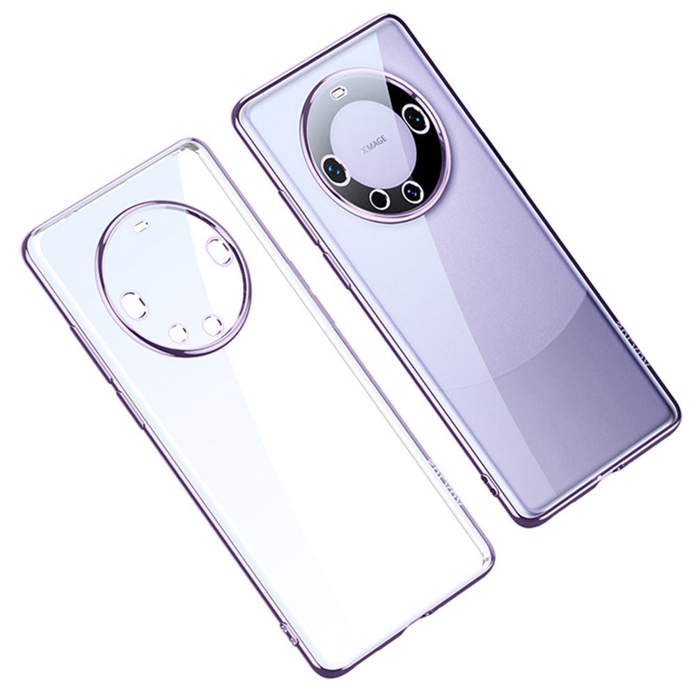 SULADA For Huawei Mate 60 Pro / Mate 60 Pro+ TPU Phone Case Electroplating Straight Edge Clear Back Cover