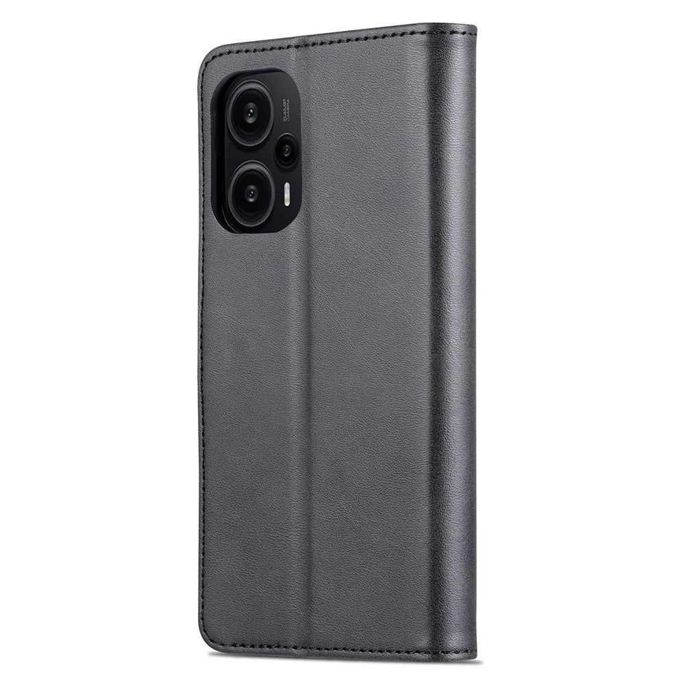 AZNS För Xiaomi Redmi Note 12 Turbo / Poco F5 5G Läderfodral med fallskydd, fällbart stativ, plånboksfodral