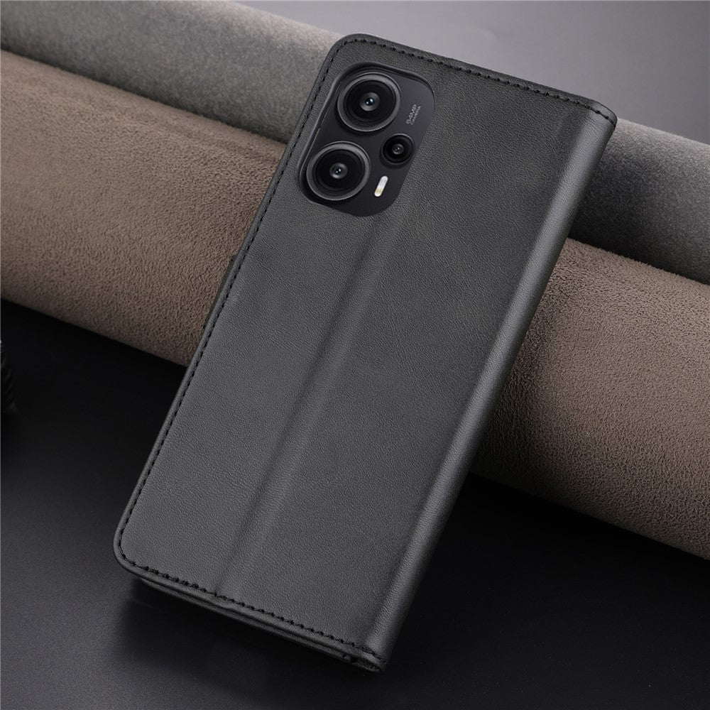 AZNS För Xiaomi Redmi Note 12 Turbo / Poco F5 5G Läderfodral med fallskydd, fällbart stativ, plånboksfodral
