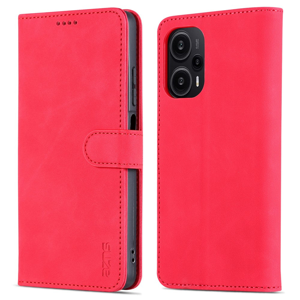 AZNS För Xiaomi Redmi Note 12 Turbo / Poco F5 5G Läderfodral med fallskydd, fällbart stativ, plånboksfodral