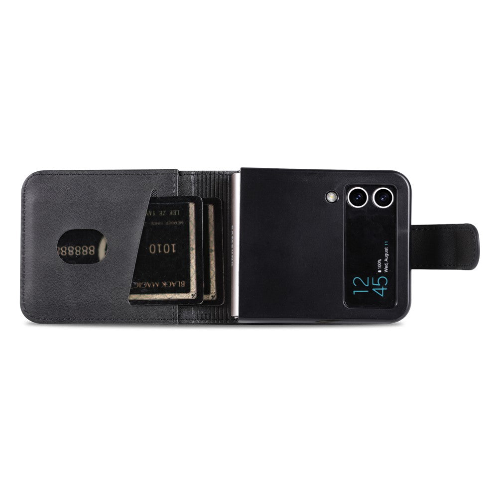 AZNS For Samsung Galaxy Z Flip4 5G Case PU Leather Card Holder Phone Cover