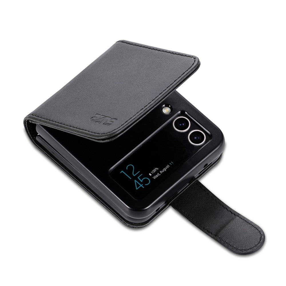 AZNS For Samsung Galaxy Z Flip4 5G Case PU Leather Card Holder Phone Cover