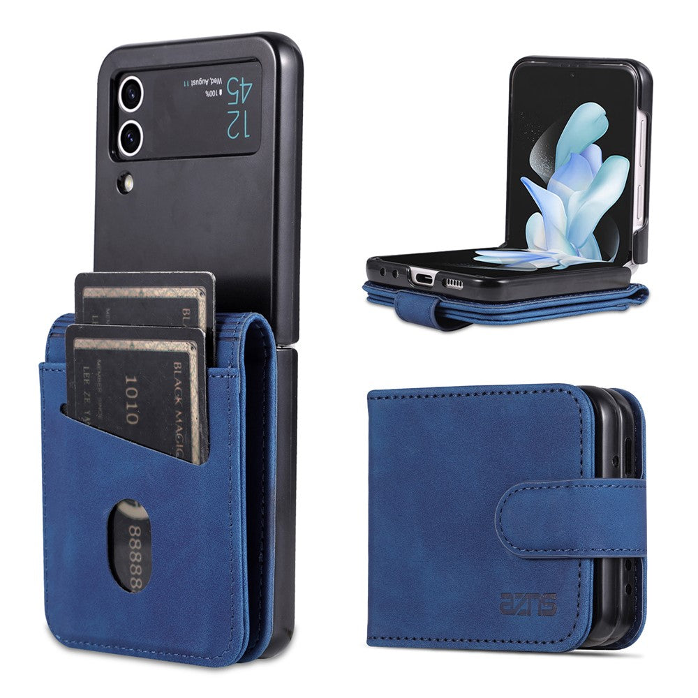 AZNS For Samsung Galaxy Z Flip4 5G Case PU Leather Card Holder Phone Cover