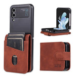 AZNS For Samsung Galaxy Z Flip4 5G Case PU Leather Card Holder Phone Cover