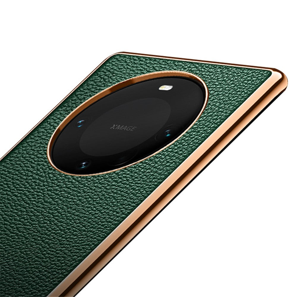 SULADA For Huawei Mate 60 Electroplating Litchi Texture Cover PU Leather Coated PC+TPU Phone Case