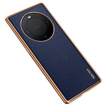 SULADA For Huawei Mate 60 Electroplating Litchi Texture Cover PU Leather Coated PC+TPU Phone Case