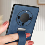 SULADA Fashion Series for Huawei Mate 60 Pro / 60 Pro+ Retractable Strap Kickstand Cover Leather+PC+TPU Phone Case