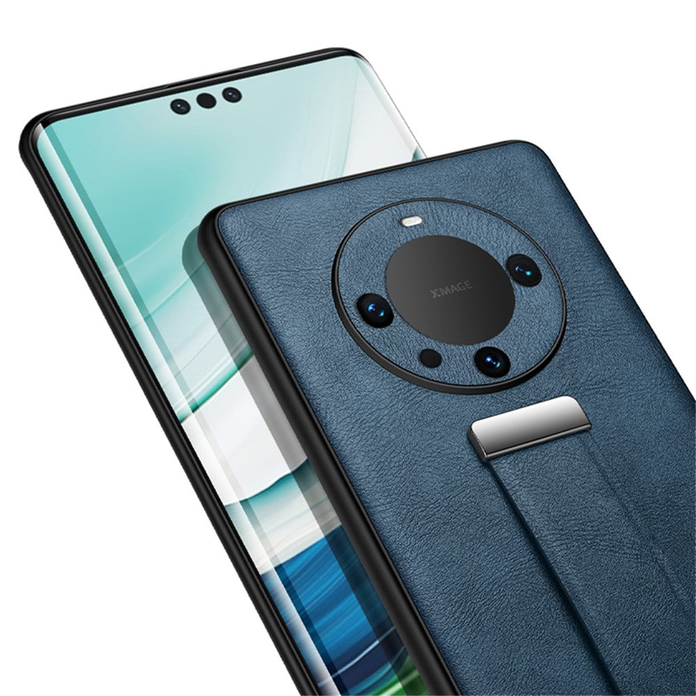 SULADA Fashion Series for Huawei Mate 60 Pro / 60 Pro+ Retractable Strap Kickstand Cover Leather+PC+TPU Phone Case