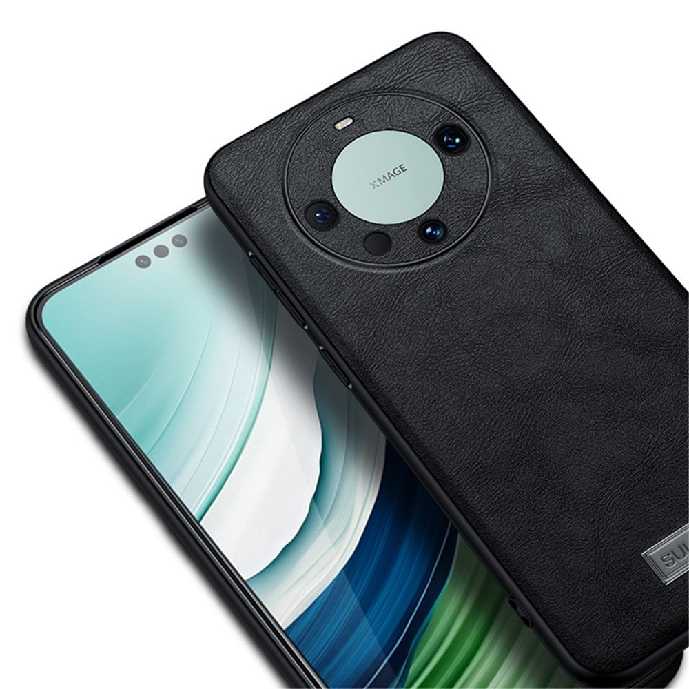 SULADA For Huawei Mate 60 Pro / 60 Pro+ PU Leather Coated TPU+PC Phone Cover Anti-fall Back Case