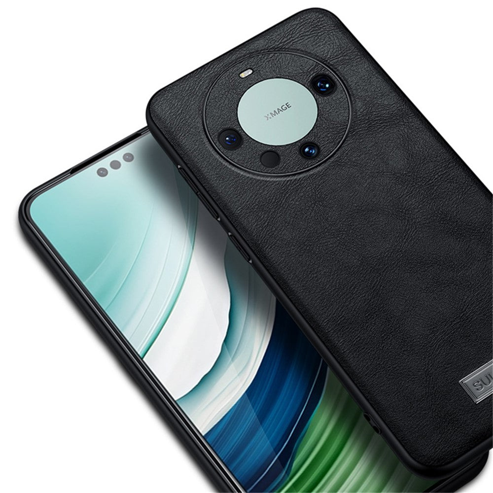 SULADA For Huawei Mate 60 PU Leather+TPU+PC Cell Phone Cover Anti-scratch Back Case