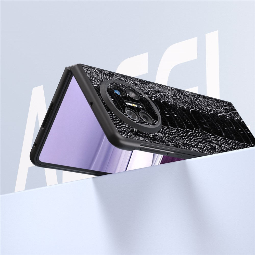 ABEEL Skal För Huawei Mate X5 Krokodilstruktur Äkta Koläder+TPU+PC mobilskal